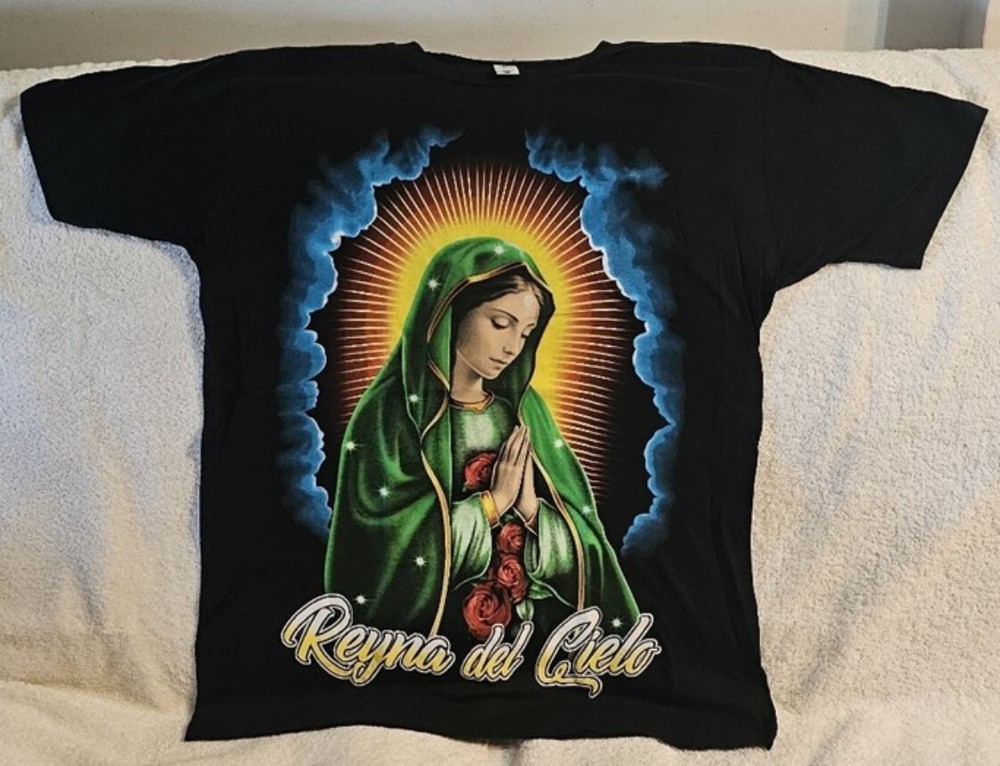OUR LADY OF GUADALUPE ROSE FLOWER REYNA DEL CIELO QUEEN OF HEAVEN T-SHIRT SHIRT