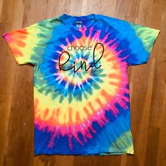 Tie Dye Men’s Medium T-Shirt Choose Kind Shirt Swirl Spiral Colorful Rainbow