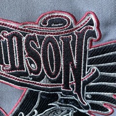 Harley-Davidson Mens Shirt XL Zipper Pockets Embroidered Skull Poly Blend Exc