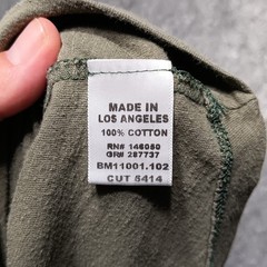 Buck Mason Shirt Mens Medium Green Cotton Crew Neck Tee Drop Cut USA Huckberry