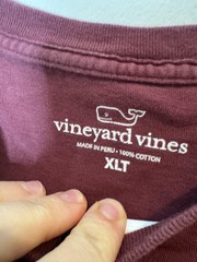 Vineyard Vines Shirt Mens XLT Red Long Sleeve Tailgate Whale Graphic Pocket Tee