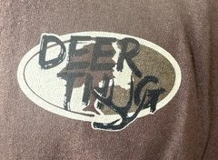 Anvil Men’s Deer Thug Graphic Brown Short Sleeve Shirt Size X-Large