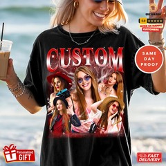 Custom Pet Portrait Comfort Tee Personalized Dog Cat Photo Shirt Gift