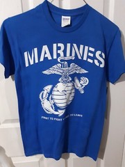 Gildan Men Size S Blue United States Marines T Shirt Short Sleeve Casual NWT
