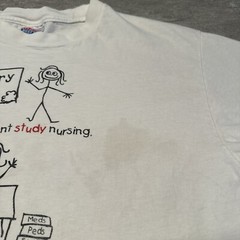 Vintage 90s Study Eat Dream Nurse RN Single Stitch Shirt Large Cartoon VTG