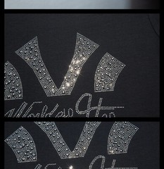 New Men Luxury Rhinestones Fashion T-Shirt High Quality Black White