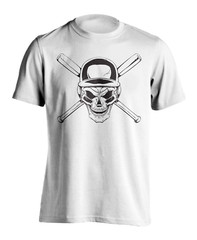 New Men’s Baseball Bat Skull T-Shirt Athletic Sports Fan Workout Gym Tee Shirt