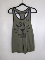 Under Armour Men’s Small Green/Black HeatGear Earn It Iron Paradise Muscle Tank