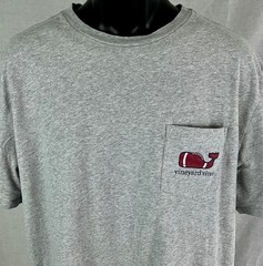 Vineyard Vines Mens Football Whale Pocket T Shirt XL Short Sleeve Heather Gray