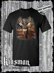 American Deer T-Shirt USA Flag Whitetail Buck Hunting Outdoors