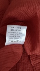 COBRA S.C. Men’s Rust Red Textured 100% Cotton Long Sleeve Shirt – Made in Italy
