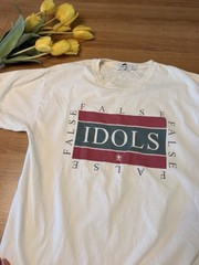 Topman False Idols Graphic Print Cotton Jersey T-Shirt White Red Green M