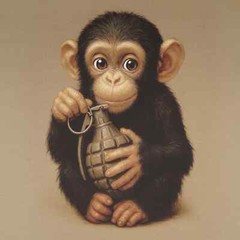 Monkey with Grenade Tactical T-Shirt Tan 499 Military Morale Graphic Ukraine
