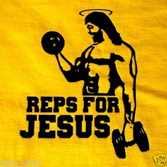 gym tee T-shirt tshirt body building REPS FOR JESUS F weight training lifting