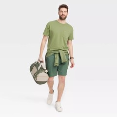 Goodfellow & Co Men’s Heavyweight Short Sleeve T-Shirt – (Large, Dark Tan)