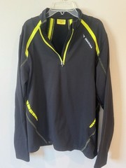 Diadora Half Zip Mock Neck Long Sleeve Athletic T-Shirt Mens Size M Compression