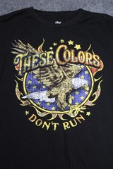 Celebrate These Colors Don’t Run PATRIOTIC T Shirt Mens Size S (34-36)
