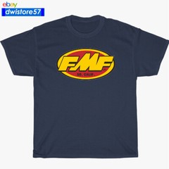 New Shirt FMF Motocross Logo Black/Navy/White/Sport Grey T-Shirt S-5XL