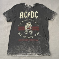 AC/DC Shirt British Tour ’82 Black Distressed Medium 2017 Reprint