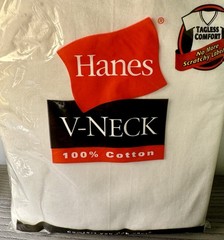 NEW Vintage Hanes Men’s Pack of 3 T-Shirts Crew Neck White Large 2002 Tagless