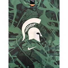 Nike Elite Dri-FIT Mens Green Black Splatter Basketball Shirt Michigan State