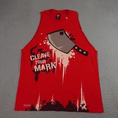 Kallusive Shirt Mens XL Red Cleaver Graphic Sleeveless Muscle Tee Tank Y2K USA
