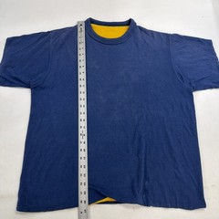 Vintage Two Tone Double Face T-Shirt Size XL Blue Yellow