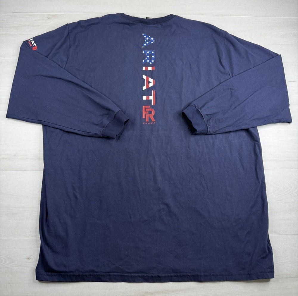 Ariat FR Shirt Long Sleeve CAT 2 Flame Resistant Work Oil Gas USA Flag Mens 3XL