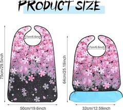 Waterproof Adult Bibs for Women, 3 Pack with Crumb Catcher, Washable