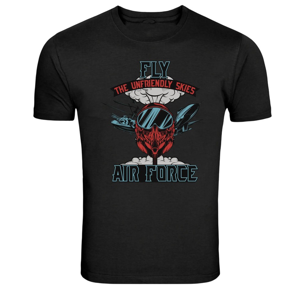 Fly The Unfriendly Skies Air Force Pilot Graphic T-Shirt