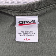 Anvil Shirt Mens Large Green Broken Spoke Saloon Vet Motorcycle Graphic Tee