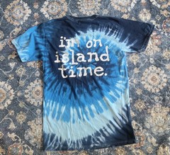 Island Time Tie-Dye Graphic T-Shirt Blue Cotton Casual Tee