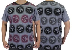 WEED Mens Vintage Ringer T-Shirt Gray Om Ganesha Hindu Hippie Yoga Bohemian WE05