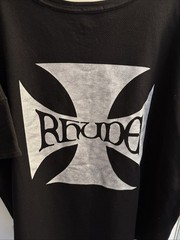 Rhude Cross Men’s Black 2XL Twill Cotton Graphic Logo T-Shirt Size XXL ￼
