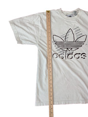 Adidas Originals Trefoil Logo T Shirt Mens Small Ivory White Graphic Tee