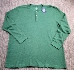 NEW! St. John’s Bay Green Thermal Shirt Men’s 3XLT Long-sleeve Super Soft NWT