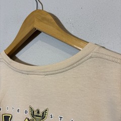 7.62 Design Navy T-Shirt Military Graphic Print Short Sleeve Biege Size Large