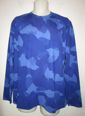 RLX RALPH LAUREN Performance Tee T-Shirt Long Sleeve Camo Blue Sz L $138