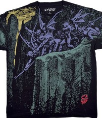 Dore Demons Black T-Shirt Liquid Blue