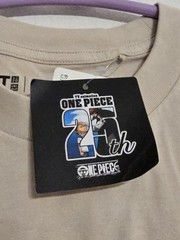 Uniqlo ONE PIECE Anime 25th Short Sleeve Beige Pirate King Unisex Size S NEW