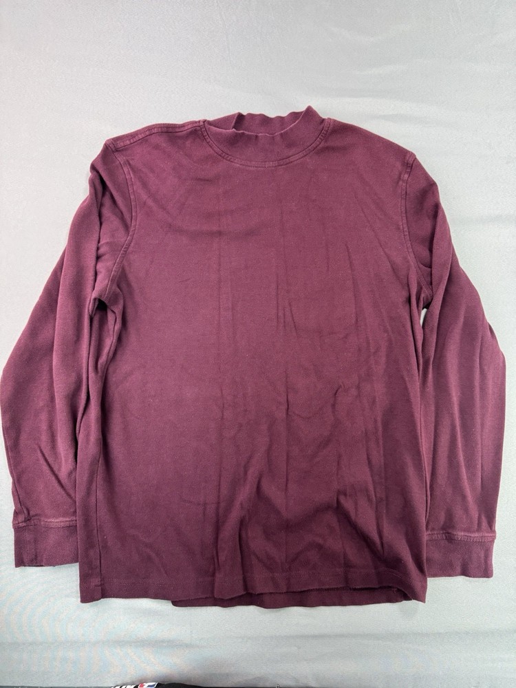 Mens Croft & Barrow Turtle-Neck Long Sleeve Extra Soft Tees Size Medium Maroon