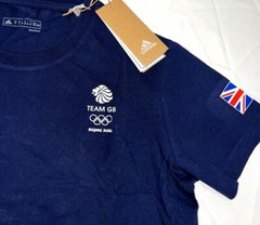 Adidas Training Shirt Team GB Olympic 100% Cotton White Blue XS S M L XL 2XL 3XL