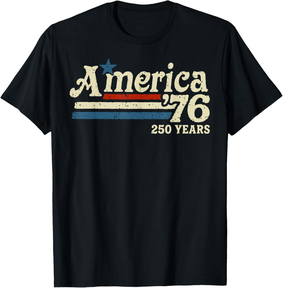 America 76 Retro 250 Years 1776 2026 250th Anniversary USA T-Shirt