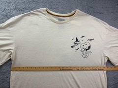 Peanuts Snoopy Halloween Shirt Mens XXL Cream Graphic Tee Hybrid Apparel