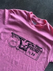 Vintage 80s USPS Postage Stamp Georgia Eagle Graphic T Shirt Pink Size Large