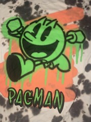 Pac-Man Grafitti Tie-dye t-shirt, 2021, men’s XL, by C-Life Group, LTD