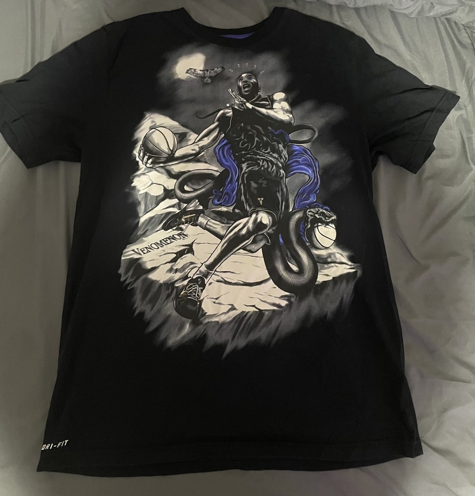 Nike Kobe Bryant Venomenon Shirt Mens Large Black Dri Fit Mamba Snake