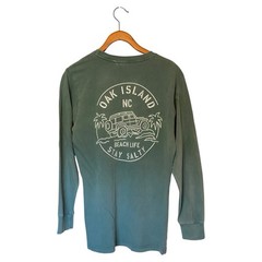 Oak Island Beach Life Green L/S T-Shirt Men’s S Stay Salty