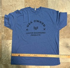 Next Level Apparel Tee Shirt Size 3XL USA OWNED CUSTOM ENGINEERED PRODUCTS BLUE