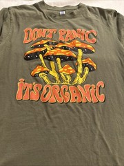 Brisco Brands T Shirt Don’t Worry it’s Organic Mens size medium gray orange